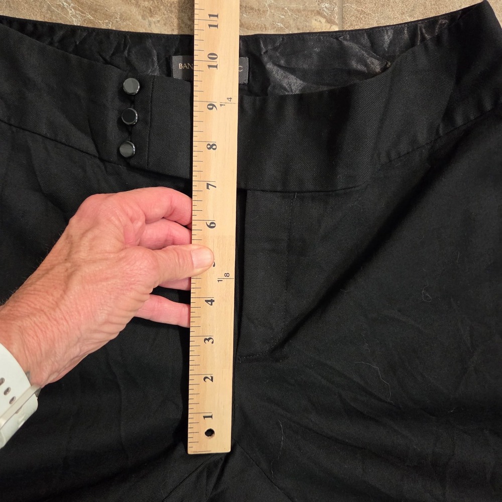 Banana Republic Black Wide Leg Dress Pants Triple Button Waist Trousers Women 4 - Picture 5 of 11
